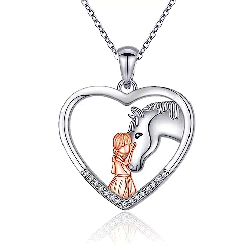 Herzanhänger-Halskette für Pferdeliebhaberinnen - Ideales Geschenk für Damen