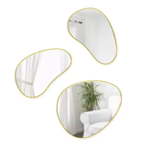 Umbra Hubba Pebble Wandspiegel Set, Moderne Design Spiegel mit Organischer Form