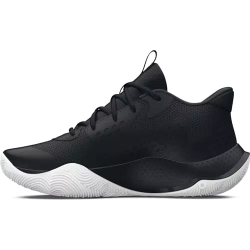 Under Armour Unisex UA Jet '23 Basketball Schuhe, Black/Metallic Gold/Metallic Gold