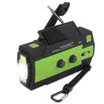 Solar Radio mit Kurbel, Notfall AM/FM, Dynamo, Baustellenradio, wasserdicht, LED Lampe, Powerbank - Grün