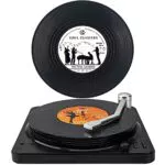 Vinyl-Schallplatten-Getränkeuntersetzer im Retro-Design von Valdivia - 6er Set in Geschenkbox