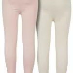 Urban Classics Mädchen Leggings 2er Pack - Pink & Weiß - Größe 158/164