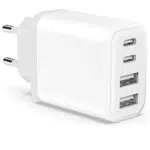 **Schnellladegerät USB C 40W 4-Port Netzteil für iPhone, iPad, Samsung**