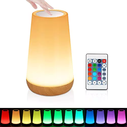 LED Nachttischlampe mit Touch Dimmer und Fernbedienung - Stimmungslicht für Schlafzimmer/Wohnzimmer/Büro