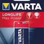 VARTA 9V Blockbatterie Longlife Max Power Alkaline für Rauchmelder & Feuermelder