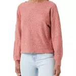 Vero Moda Damen Pullover mit Bootsausschnitt - Rot/Melange