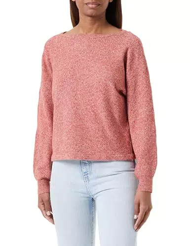 Vero Moda Damen Pullover mit Bootsausschnitt - Rot/Melange