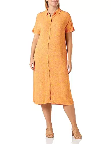 Vero Moda Damen Vmmenny Kleid - Georgia Peach/AOP