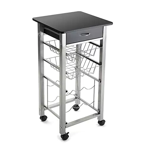 Versa Leicester Küchenwagen mit Rädern, Schubladen und Flaschenregal