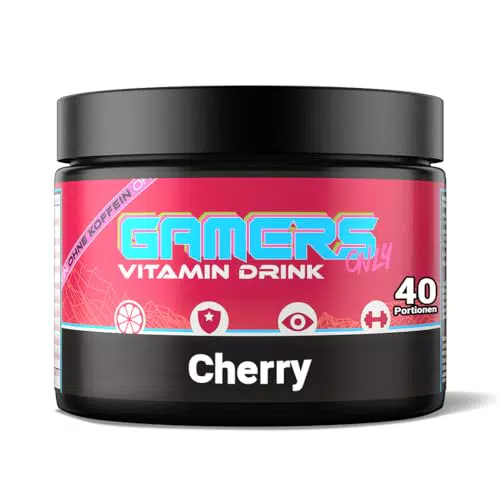 Gamers Only Vitamin Drink Kirsch-Geschmack mit 12 Vitaminen & Aminosäuren