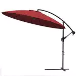 VOUNOT Shanghai Sonnenschirm mit Kurbel - UV-Schutz Gartenschirm Rot