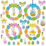 Bastelset Ostern für Kinder: Moosgummi DIY Osterdeko - Osterkranz, Osterhase, Osterküken, Ostereier - Kreativsets Kunsthandwerk Frühling