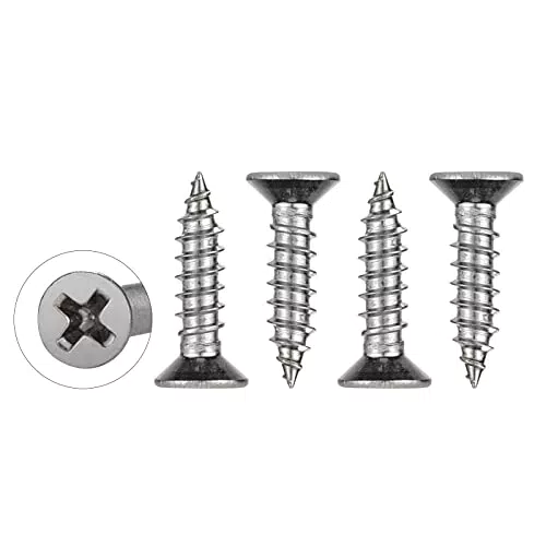 Edelstahl Selbstschneidende Schrauben Set für Holzarbeiten - WELLOCKS Flacher Kopf Kit