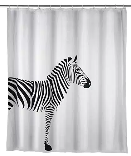 WENKO Duschvorhang mit Antischimmel Effekt, Textil, wasserabweisend, 180 x 200 cm