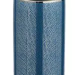 WENKO Zahnputzbecher Nuria - Hochwertiger Zahnbürstenhalter aus Keramik in Silber/Blau