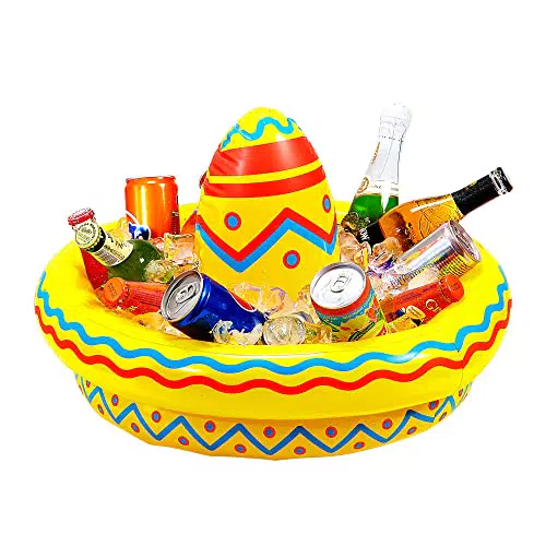 Aufblasbarer Getränkekühler Sombrero für Mexiko-Motto- und Pool-Partys