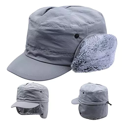 Militärische Kadettmütze mit Ohrenklappen für Herren - Winter Aviator Hut