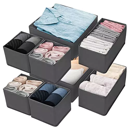 "Organizer für Kleiderschrank - Stoff Aufbewahrungsbox für Unterwäsche, BHs, Socken, Krawatten"