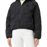 Wrangler Damen Daunenjacke mit Logo, Schwarz, XXL