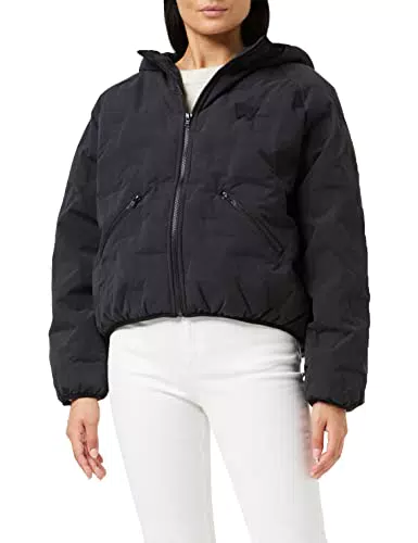 Wrangler Damen Daunenjacke mit Logo, Schwarz, XXL