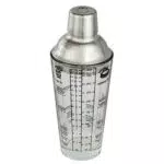 Cocktail-Shaker aus Glas mit Edelstahl-Aufsatz und Cocktailrezepten
