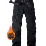 Herren Cargohose von Ycfish - Winter Warme Fleece Gefütterte Outdoorhose
