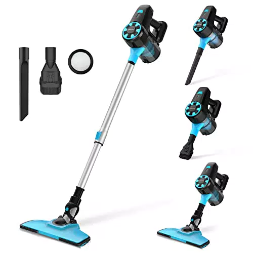 YISORA Akku Staubsauger 3-in-1 Kabellos mit Wandhalterung - Stielstaubsauger beutellos für Teppiche und Hartböden