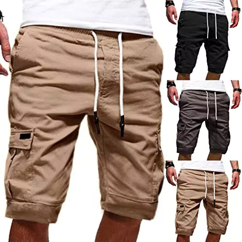 Kurze Cargo-Hose Herren Sommer Freizeit Shorts mit Taschen - Ideal für Strand und Sport