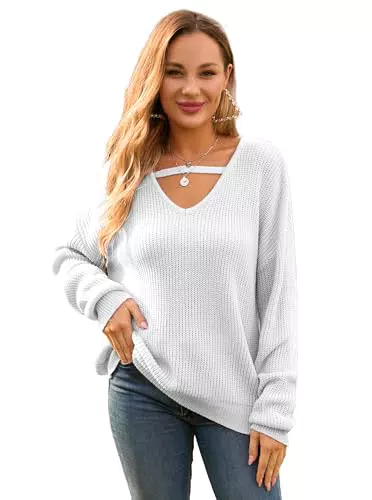 ZANZEA Damen Pullover Winter V-Ausschnitt Oversize Strickpullover - Stilvoller Damenpullover für Herbst und Winter