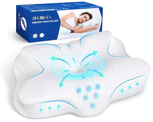 "Zibroges Memory Foam Nackenkissen für erholsamen Schlaf"