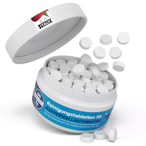 Reinigungstabletten für Kaffeevollautomaten und Kaffeemaschinen kompatibel mit Sage, Miele, Siemens, Krups, Bosch, Melitta, WMF und Jura.
