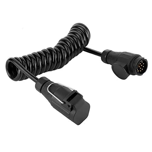 Anhängerstecker mit Spiralkabel Verlängerung für Auto und Wohnwagen