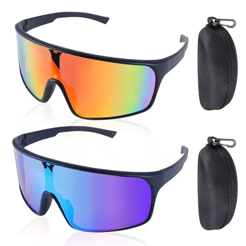 Polarisierte Sonnenbrille für Sport und Outdoor-Aktivitäten - Ideal zum Radfahren, Skifahren, Angeln und Golfen