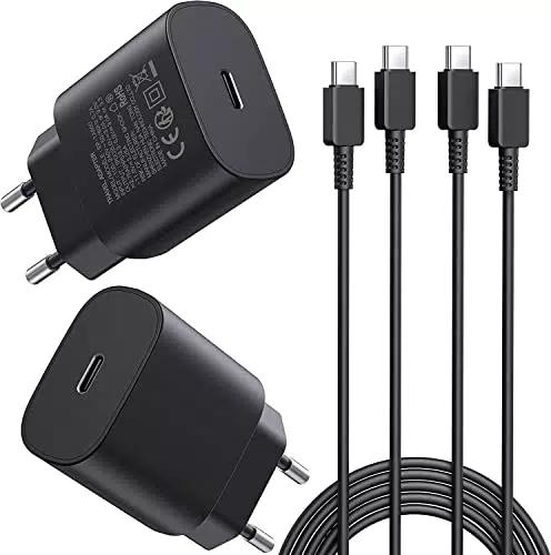 Samsung Galaxy S23/S22/S21 Ultra Schnellladegerät USB C PD 3.0 Netzteil mit 1.8m Schnellladekabel für iPhone 15 Pro Max