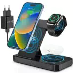 Ladestation für iPhone und Apple Watch - Faltbares 15W Wireless Charger - Kompatibel mit iPhone und Apple Watch Serie, AirPods Pro 2