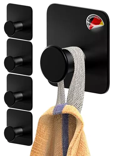Handtuchhalter ohne Bohren - Moderne selbstklebende Haken mit extra starker Haftung