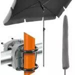 Sonnenschirm Balkon - 3-in-1 Set Sonnenschutz Balkon - UV50+ Sonnenschirm rechteckig 200x125 cm - Anthrazit