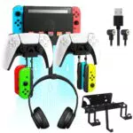 Wandhalterung für Nintendo Switch mit 2-Wege-Magnetladekabel und Joy-Con-Haken