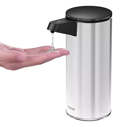 AIKE Automatischer Seifenspender aus Edelstahl mit Infrarotsensor - Berührungslose Seifenausgabe mit USB-Aufladung