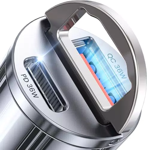 Ainope USB C KFZ Ladegerät für iPhone, Samsung, iPad - 36W PD & QC, Mini Auto Ladegerät