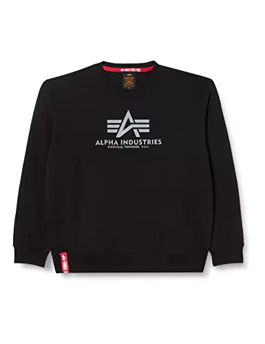 Alpha Industries Herren Basic Sweater mit reflektierendem Print
