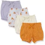 Amazon Essentials Baby Mädchen Pumpshorts, Elfenbein/Gold/Lila/Tiger, 12 Monate