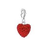 925 Sterling Silber Damen Anhänger mit Kristallglas - Rotes Herz in Schmuck Geschenk Box