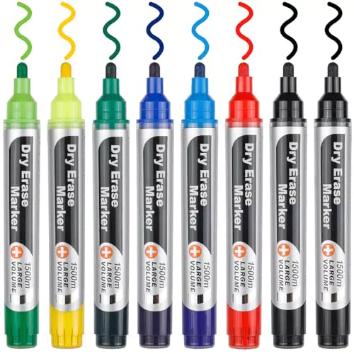 Whiteboard Marker Set von ANYUKE - Abwaschbare Stifte in 7 Farben