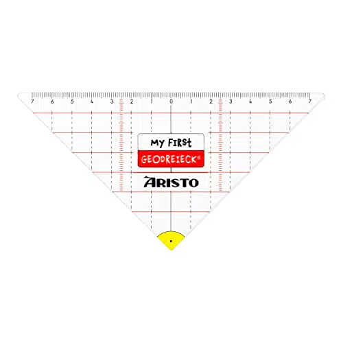 Aristo AR1551 Geodreieck für Schüler ab der 3. Klasse, Hypotenuse 16 cm, transparent