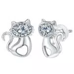 Arrebol Katzen Ohrringe aus 925 Sterling Silber für Damen - Original Schmuck für Katzenliebhaberinnen