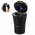 Aschenbecher Auto mit Deckel und LED Lampe für Kfz Reise und Büro