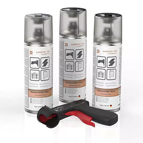 AUPROTEC Rostumwandler PRO Grundierung Auto Korrosionsschutz Spray 400ml + Original Pistolengriff
