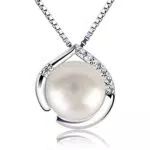 Perlen Halskette Damen Anhänger 925 Silber Schmuck Set - Süßwasserperlen