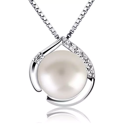 Perlen Halskette Damen Anhänger 925 Silber Schmuck Set - Süßwasserperlen